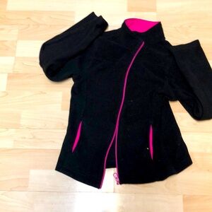 Black and pink zip up sweatshirt